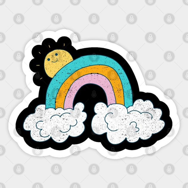 Happy Sun And Rainbow Sticker by kimmieshops